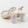 Srebrne silikonowe sandały damskie na słupku z kryształami, transparentne DiA 1037-42