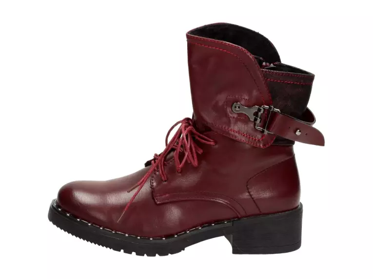 Bordowe botki damskie Sabatina Dm18-30