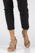 Beżowe sandały damskie na słupku z zakrytą piętą z łańcuchem FILIPPO DS3665/22