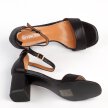 Czarne sandały damskie z zakrytą piętą VINCEZA 17179 SŁUPEK