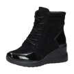 Czarne botki damskie, sneakersy na zimę na koturnie VINCEZA 10833