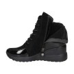 Czarne botki damskie, sneakersy na zimę na koturnie VINCEZA 10833
