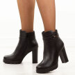 Czarne botki damskie na słupku Potocki 11331