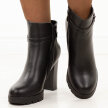 Czarne botki damskie na słupku Potocki 11331