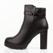 Czarne botki damskie na słupku Potocki 11331