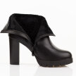 Czarne botki damskie na słupku Potocki 11331