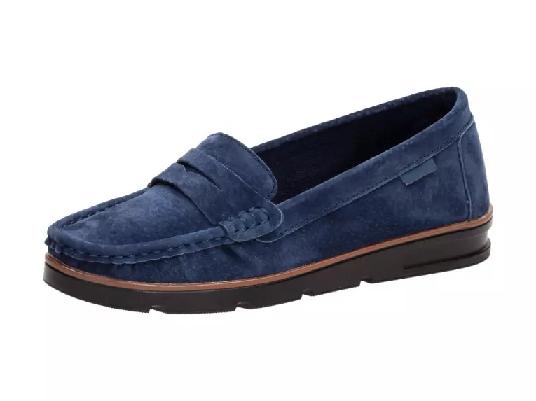 Granatowe mokasyny damskie Filippo Dp954 Skóra