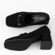 Czarne mokasyny damskie na słupku Potocki 12354