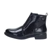 Czarne botki damskie SERGIO LEONE BT400 LAKIER KROKODYL