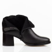 Czarne skórzane botki damskie na słupku Sergio Leone Bt25209S