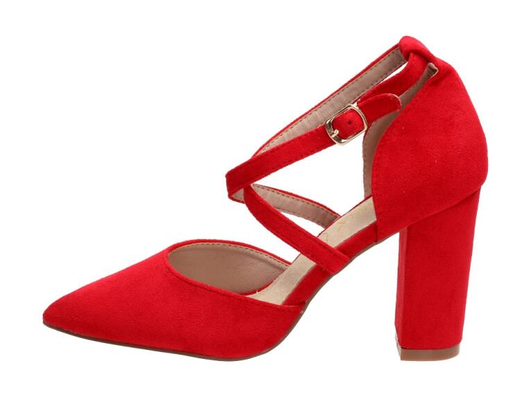 Czerwone czółenka damskie Sabatina P18-523