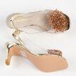 Złote silikonowe sandały damskie na szpilce, transparentne SABATINA 1014-A