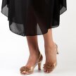Złote silikonowe sandały damskie na szpilce, transparentne SABATINA 1014-A