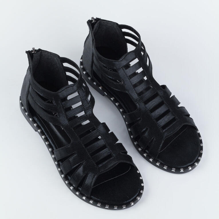 Czarne płaskie zabudowane sandały damskie T.SOKOLSKI FD08