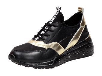 Czarne skórzane sneakersy damskie DiA 97819