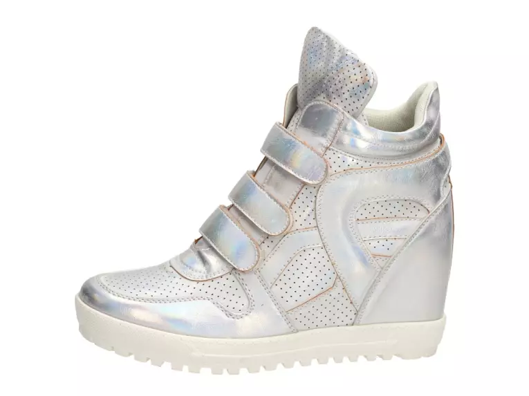 Srebrne sneakersy damskie, botki Wishot Bt169