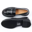 Czarne PU loafersy damskie mokasyny Potocki 12122