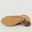 Beżowe lekkie ażurowe sandały damskie na słupku SABATINA 102-7