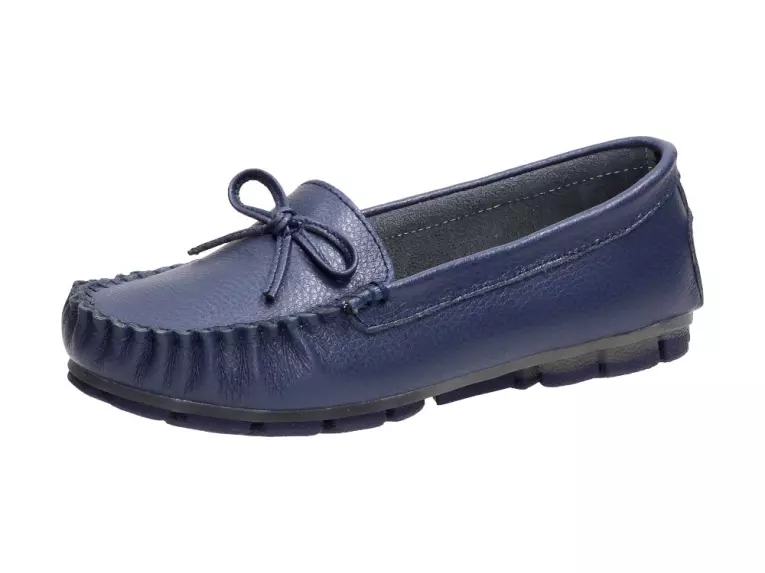 Granatowe mokasyny damskie Filippo Dp004 Skóra