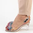 Srebrne silikonowe sandały damskie na szpilce, transparentne DiA X950