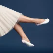 Bawełniane białe stopki do balerinek (model 811)