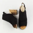Czarne ażurowe lekkie sandały damskie na słupku SABATINA 102-7