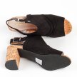 Czarne ażurowe sandały damskie na słupku SABATINA 102-7