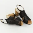 Czarne ażurowe lekkie sandały damskie na słupku SABATINA 102-6