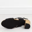 Czarne ażurowe lekkie sandały damskie na słupku Sabatina 102-6