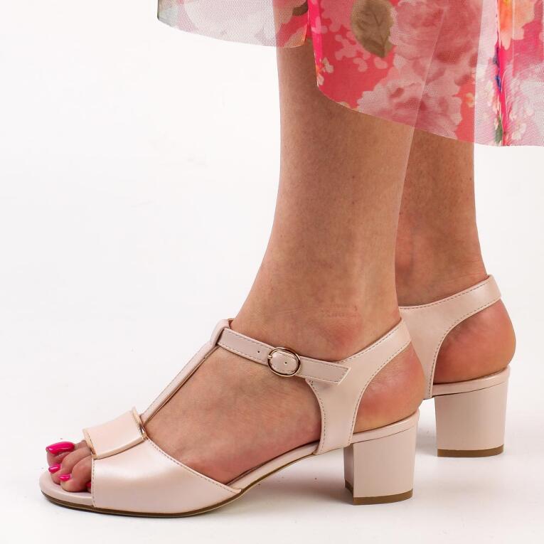 Różowe sandały damskie na obcasie SERGIO LEONE SK806 PER