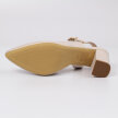 Beżowe sandały damskie na słupku z zakrytymi palcami SERGIO LEONE PB446