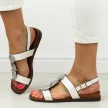 Białe płaskie sandały damskie Sergio Leone Sk072H
