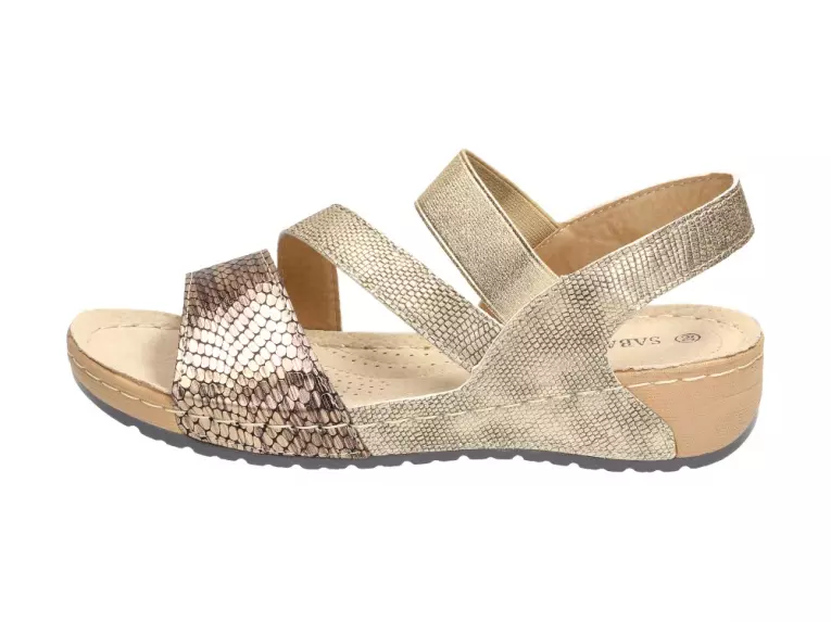 Złote sandały, buty damskie Sabatina 14201