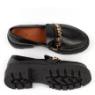Czarne loafersy na traperze, mokasyny damskie La.Fi 001B-PU