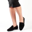 Czarne zamszowe loafersy, mokasyny damskie La.Fi 017B-SU