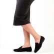 Czarne zamszowe loafersy, mokasyny damskie La.Fi 017B-SU