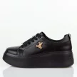 Czarne skórzane sneakersy damskie na platformie Filippo Dp6246/25