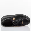 Czarne skórzane sneakersy damskie na platformie Filippo Dp6246/25