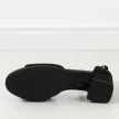 Czarne zamszowe sandały damskie na obcasie z zakrytą piętą Sergio Leone sk874