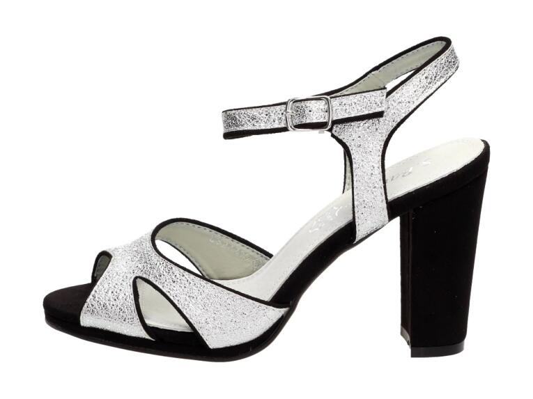 Srebrne sandały damskie S.Barski 27709 Słupek