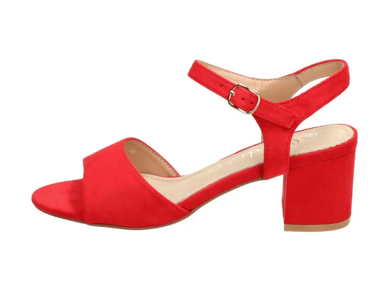 Czerwone sandały damskie S.Barski 387