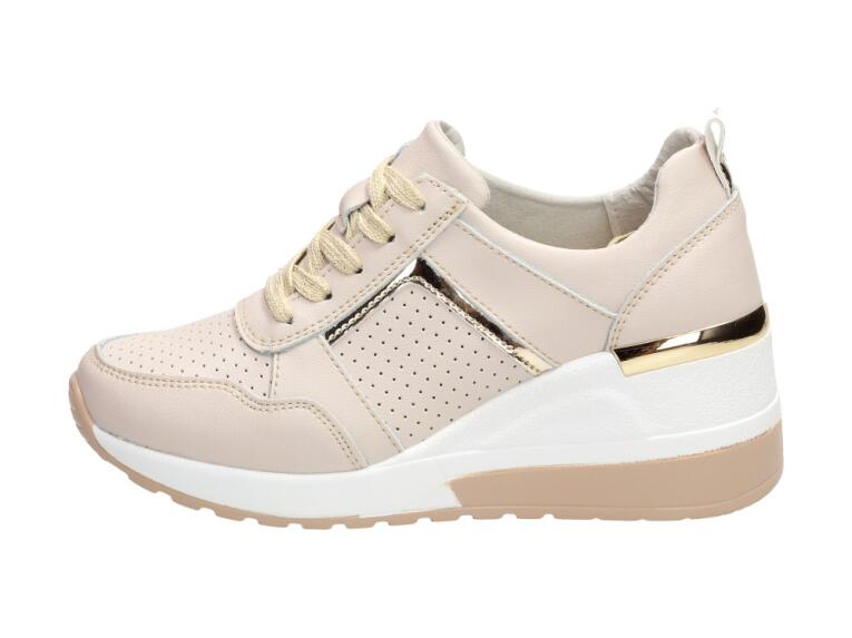 Beżowe sneakersy damskie S.BARSKI 97627 SKÓRA