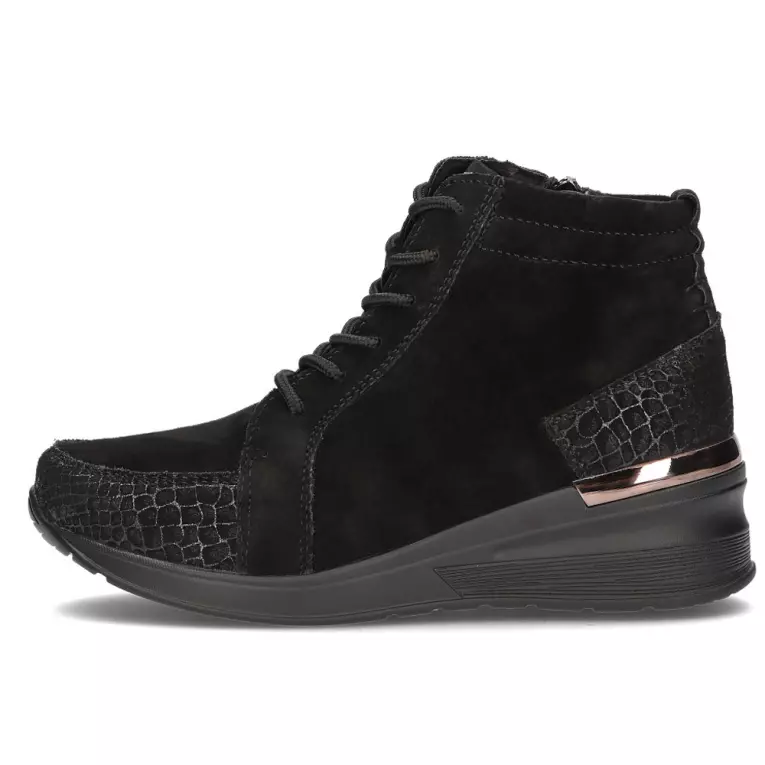 Czarne sneakersy damskie FILIPPO DP1504/21 SKÓRA