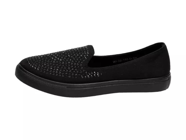 Slip On Czarne tenisówki damskie Wishot 32-195