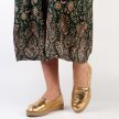 Złote skórzane POLSKIE espadryle damskie SUZANA 697