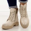 Beżowe botki damskie na traperze Potocki 19324