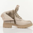 Beżowe botki damskie na traperze Potocki 19324