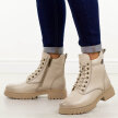 Beżowe botki damskie na traperze Potocki 19324