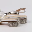 Srebrne silikonowe sandały damskie na obcasie z kryształami, transparentne DiA MR-HY1