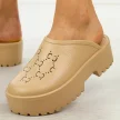 Khaki lekkie piankowe klapki damskie Bj691